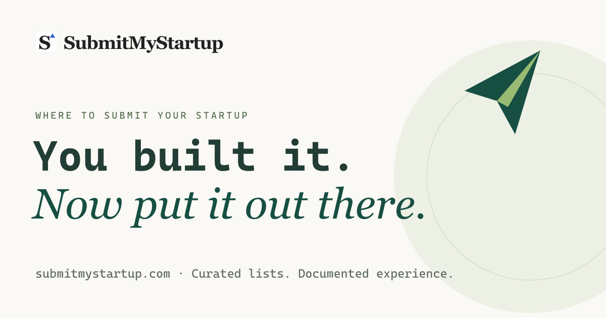SubmitMyStartup - Free public directory of places to share your startup